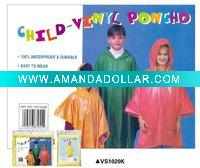 Wholesale pvc 0.10mm raincoat for kids children
