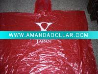 Disposable PE Rain Poncho for one time use