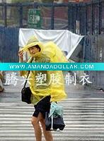 plastic disposable rain poncho/single use raincoat
