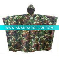Wholesale Adult military camouflage PVC poncho