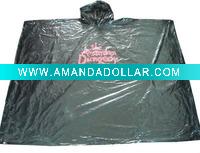 Wholesale black printed rain poncho