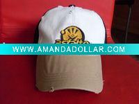 Wholesale cotton baseball cap hat white/black