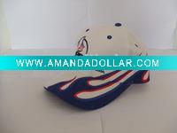 Wholesale cotton baseball cap hat white/blue