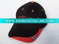 cotton baseball cap hat black/red