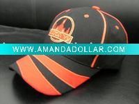Wholesale cotton baseball sports style cap hat black/red