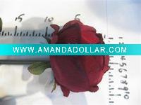 Wholesale Rose/Valentine rose/artificial rose flower for A realistic 75cm long single stem rose in Red colour