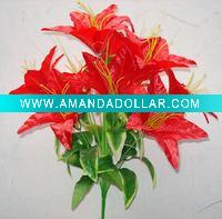 Wholesale artificial flowers- shiny cloth Lily
