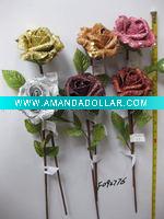 Wholesale lovely christmas use single head rose artificial flower