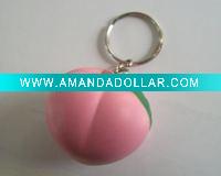 Wholesale PU peach with keychain