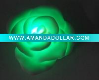Wholesale Promotional flashing plastic rose with 3 leds