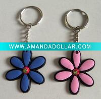 rubber keyring keychain flower shape