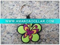 Wholesale promotional flower soft PVC keychains