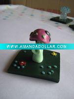 Wholesale plant vs zombie polyresin scaredy-shroom figurine home decoration