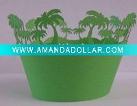 Wholesale Coconut tree /Merry Christmas paper cupcake wrapper/holder/towel