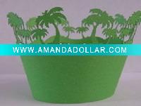 Wholesale Coconut tree wedding party cupcake wrapper