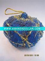Wholesale christmas decorative artificial pumpkin with glass beads (LD-f011)