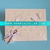 Wholesale Wedding card with vivid butterflies on the trees-T001