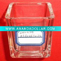 Wholesale HM-046 Hot!!! crackle glass votive candle holders square