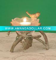 Wholesale Small and light metal candle holder with glass cup