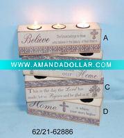 Wholesale cross wooden candleholder