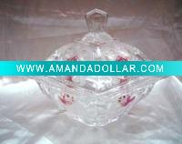 Wholesale Glass candle holder, snowflake shape candle holder