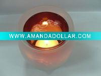 Wholesale Double glass candle holder with silk print