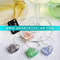 Wholesale promotion Murano glass wine charm