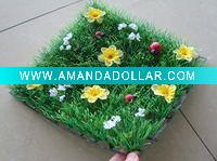 ladybug studded artificial lawn