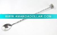 twisted cocktail stirrer with muddler end