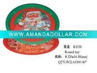 Wholesale tinplate Santa Claus round tray