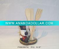 Wholesale Poly resin Chef Bear kitchenware holder