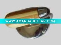 Wholesale Stainless Steel and Bamboo Pot Knob K20