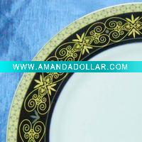 Wholesale resteraunt porcelain gold round kitchenware
