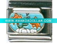 Wholesale gold fish bowl charm,stainless italian charms,fashion italian charms