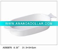 Wholesale porcelain super white fish bowls 8.25"