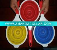 Silicone collapsible durable strainer