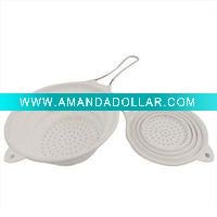 Wholesale 2011 newest design with handle Silicon collapsible colander