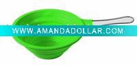 Wholesale 2011 newest design with handle Silicon collapsible colander