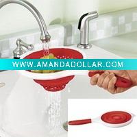 Wholesale 2011 newest design with handle Silicon collapsible colander