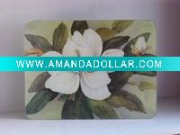 Wholesale flower pattern tempered glass cutting board
