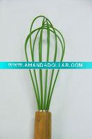 Wholesale bamboohandle silicone egg whisk