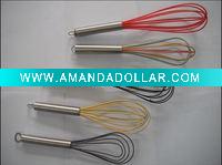 Wholesale silicone egg beater with metal handle