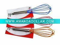 Wholesale Silicone with stainless steel beater whisk kitchenware tools