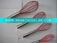Wholesale silicone egg whisk with metal handle