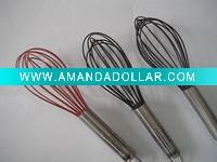 Wholesale silicone egg whisk with two color