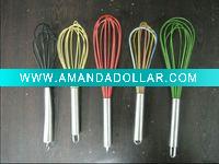 Wholesale beauty five color silicone egg whisk