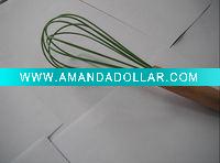 mini green silicone egg whisk