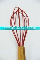 Wholesale bamboohandle silicone egg whisk