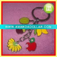 Wholesale fruit key holders metal keyrings