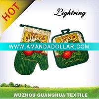 Wholesale 100%cotton oven mitt and pot holder